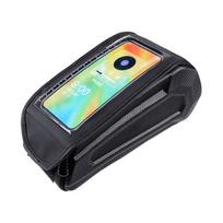 Bike Front Frame Bag Bike Phone Holder Bag Waterproof Bicycle Top Tube Bag Double Zipper Cycling Pouch for Phones Under 6.5 Inch