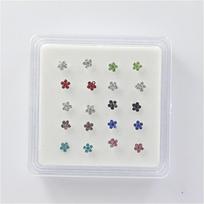 Beautiful Jewelry Stainless Steel Accessories Body Piercing Nose Rings Gems Flower Nose Studs Ring
