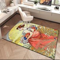 1pc Alphonse Mucha's The Four Seasons Carpet Rug for Living Room Bedroom Home Sofa Decoration,Kids play Non-slip Floor Mat 40x60cm( 15x23in )