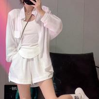 Salt Wear Superior Shorts Set Women's 2026 Summer Foreign Style Royal Sister Striped Sunscreen Shirt Two-piece Set S
