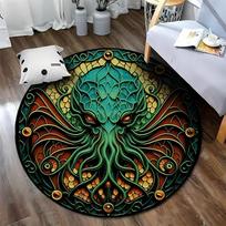 Free shipping Dark Fantasy Octopus-Themed Living Room Rug round carpet for home sofa bedroom,gift Diameter -60cm