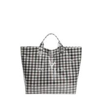 Waterproof Checkered Tote Bag Large Capacity Mummy Bag New PVC Handbag  Pastoral Style juoda