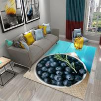 Blueberry Carpet Blue Fruit Rug Food Board Printed Rectangle Area Rugs for Adult Yoga Mats Bedroom Living Room Decor Door Mat 40x60cm 16x24 inch