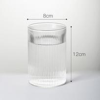 Paprastas Nordic Stripe Glass karščiui atsparus sulčių puodelis Kavos puodelis Vandens puodelis Vyno puodelis