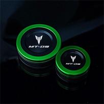For Yamaha MT09 MT-09 Mt 09 SP Tracer -2023 Motorcycle front and rear brake oil tank cover reservoir cover žalia