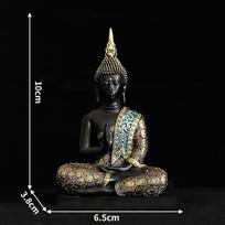 Didelė Budos statula Tailandas Buda Budos skulptūra Žalia derva Rankų darbo Budizmas Hinduizmas Fengšui Figūrėlė Meditacija Namų dekoras