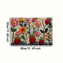 2D Garden Flower Doormat Rug For Bedroom Living Room Carpet Fireplace Floor Mat Kitchen Rug Non-slip Bathroom Mat Home Dec 40X60CM (1.3X2FT