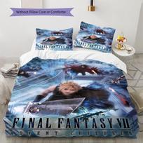 Final Fantasy Rašto Lovos Patalynės Antklodės Komplektas Antklodės Užvalkalas Pagalvės Užvalkalas Namų Dekoras Dovana (1 * antklodės užvalkalas + 2 * pagalvės užvalkalai, be šerdies) 135x200cm