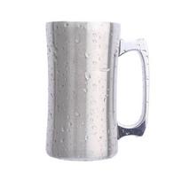 Termos puodelis Nerūdijančio plieno puodeliai su dangteliu, Dvigubos sienelės alaus bokalas, Puodelis su rankena, Termos alaus puodelis 501-600ml white