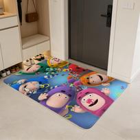 animacinis O-Oddbods grindų kilimėlis flanelinis durų kilimėlis neslystantis sugeriantis plaunamas patalpų namų kilimas 40x60cm