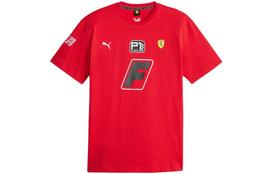 PUMA Scuderia Ferrari T Shirts Men's Red Crew Neck Moderate Straight Fit 621122-02 S