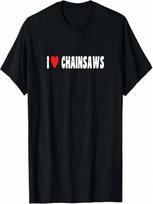 Retro Logger Lumberjack Arborists I Love Chainsaw T-Shirt S įvairiaspalvis