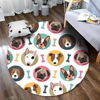Free shipping! Colorful Dog Pattern Round Rug for Playrooms round carpet for home sofa bedroom, gift Diameter -60cm
