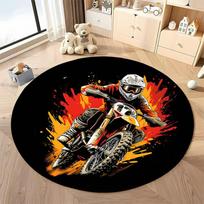 Free shipping! Off-Road Adventure Motocross Round Rug for Enthusiasts round carpet for home sofa bedroom, gift Diameter -60cm