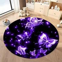 Free shipping! Purple Butterfly Dreamscape Circular Rug for Living Room round carpet for home sofa bedroom, gift Diameter -60cm