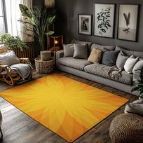 Tuniu Sunny Yellow Geometric Rug NonSlip Home Floor Carpet Mat for Living Room Bedroom Kitchen 50x80cm