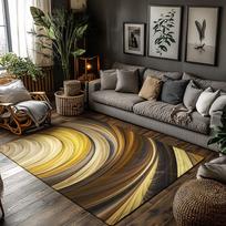 Tuniu Abstract Swirl Wood Grain Carpet Rug for Living Room Bedroom Kitchen Floor Mat 50x80cm