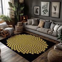 Tuniu Sunflower Geometric Non-Slip Rug for Living Room Bedroom Kitchen Floor Mat 50x80cm