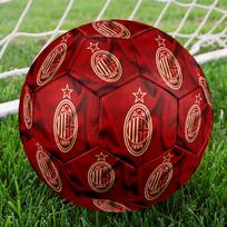 AC Milan logotipo futbolo kamuolys, spalvingas, tinkamas visoms amžiaus grupėms, siūtas mašina, PVC medžiaga, varžybų kokybės, patvarus ir atšokantis