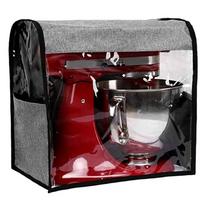 Oxford Cloth Stand Mixer Dust Cover Linen Grey Fit 35.5x23x35.5cm