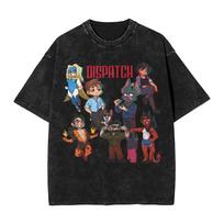 Dispatch Game Peripherals Graphic Print T-Shirt Men Women Retro Washed Cotton Tee Loose Casual Oversized Harajuku Streetwear Top S įvairiaspalvis