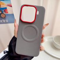 For OPPO Find X9 X9 Pro phone case with leather design and metal lens frame, with magnetic suction function OPPO Find X9 Pro pilka spalva