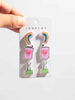 3pairs Small Laser Acrylic Laboratory Beaker Stud Earrings for Women Cute Measuring Cup Spirit Lamp Earring Trend Jewelry Gift