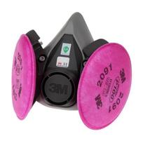 3M 6200 pusės veido respiratoriaus rinkinys su 2091 P100 filtrais