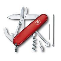 VICTORINOX Compact Red Swiss Army Knife Multifunctional Knife for Camping and Outdoors Wire Bottle Writing Ballpoint Nail File with 15 Functions - -