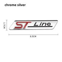 3D Metalinis ST Line Logotipo Ženklelis Lipdukas Automobilio Šoninio Sparno Emblema Decal Automobilio Aksesuarai sidabras