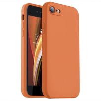 Madingas vientisos spalvos smūgiams atsparus skysto silikono telefono dėklas, skirtas iphone SE 2025/SE2020/7/7+(Kaip iPhone 17 Pro Max oranžinės spalvos) iPhone 8 Plus oranžinė