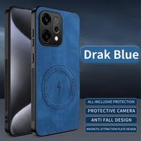 For OPPO Reno 14 Pro Case Luxury PU Leather Skin Magnetic Magsafe Protective Back Cover Case For OPPO Reno 14F 14Pro Phone Shell OPPO Reno14 Pro mėlyna