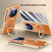 For OPPO Find N6 Case Luxury PU Leather Ring Stand Magnetic wireless charging Protective Back Cover For Find N6 N 6 Phone Shell For OPPO Find N6 oranžinė