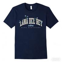 Lana Del Rey Blue Banisters Flowers T-shirt Men and Women Summer Cotton Clothing Round Neck Short Sleeved Tee S