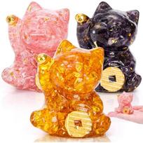 3 Pcs Crystal Maneki Neko, 2.7  Mini Lucky Cat Figurine, Cute Fortune Beckoning Welcoming Cats as Good Luck Decor for Home Office Car 3 Pcs Crystal