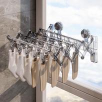 Foldable Invisible Suction Cup Sock Drying Rack 20 Clips Space Saving Multi Functional Laundry Organizer No Drilling 20 clips