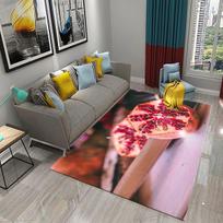 3D Red Pomegranate Carpet Fresh Fruits Doormat Rugs for Living Room Bedroom Decor Carpet Balcony Decor Rug Bathroom Non-slip Mat 40x60cm 16x24 inch
