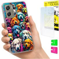 Etui Do Motorola Moto G06 / G06 Power Obudowa Case Plecki Psy + Szkło