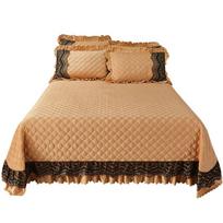 Europietiškos dygsniuotos lovatiesės rinkinys Velvet Lace Queen Size King Size 250x270 Storas minkštas lovatiesė Oversize Prabangus 2 pagalvių užvalkalai 250x250cm 98x98inch gray