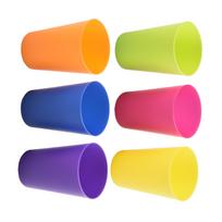 6 vnt. spalvingų plastikinių puodelių, daugkartinio naudojimo, ekologiški, sukraunami, vandens, kavos, sulčių, gėrimų puodeliai, piknikui, kelionėms, gėrimų indai 1 blue
