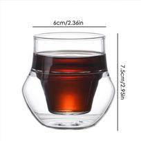 MHW-3BOMBER Kavos Puodelis Dvisienis Stiklas Skaidrūs Borosilikatinio Stiklo Puodeliai Arbatai Latte Vyno Taurė Baro Virtuvės Kavinės Aksesuarai 60ml black