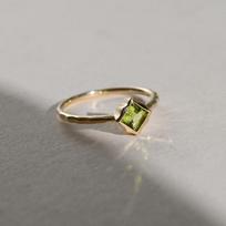 Green Gem Fashion Peridot Rings For Women Simple Premium Design Opening Adjustable Charm Neutral Wind  Jewelry resizable