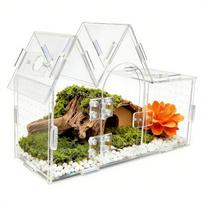 Clear Acrylic Terrarium 360 Degree View Observation Box for Pet Reptiles and Plant with Ventilation Hole Easy Assembly 1 white