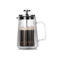 350/650/1000ML Heat-Resistant Glass French Press Pot with Double-Layer Filter for Hand-Brewed Coffee Milk Foam Cold Brewing Home