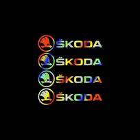 4Pcs Car Accessories PVC Emblem Car Body Side Door Wheel Rims Stickers For Skoda Yeti Fabia Octavia 3 2 a5 a7 Kodiaq Karoq Rapid