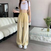 New Summer Sea Salt Soda Dopamine Casual Pants for Women Plaid Texture Polka Dot Drawstring Wide-leg Trousers S