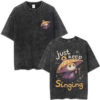 Game Hollow Knight Vintage Washed T Shirts Men Otaku Lover Clothing Casual Oversized Short Sleeve T-shirts Male Cotton Tee Shirt S įvairiaspalvis
