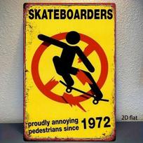 Skateboarder Metal Wall Art Vintage Retro Man Cave Decor Gift 20x30cm