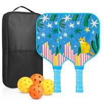 Cartoon Children's Pickleball Set Lightweight with Carry Bag Children's Pickleball Rackets Portable Universal