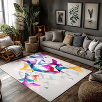 Tuniu Colorful Abstract Geometric Kids Play Mat Rug for Nursery Room Living Room Decoration 50x80cm